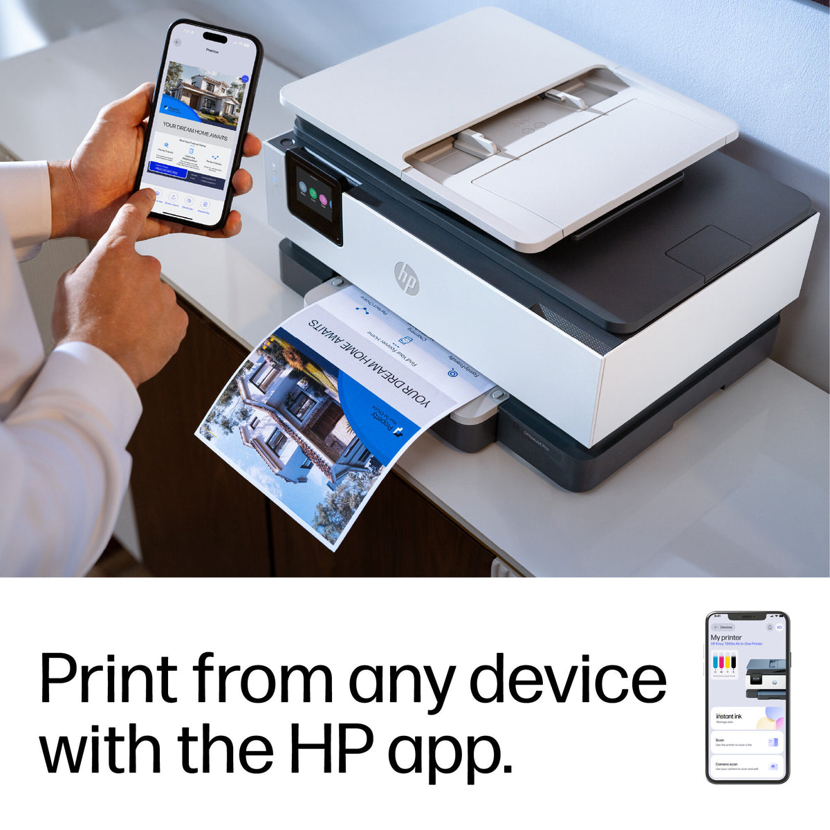 HP OfficeJet Pro 8135e Wireless All-in-One Color Printer, Instant Ink; Two-sided printing