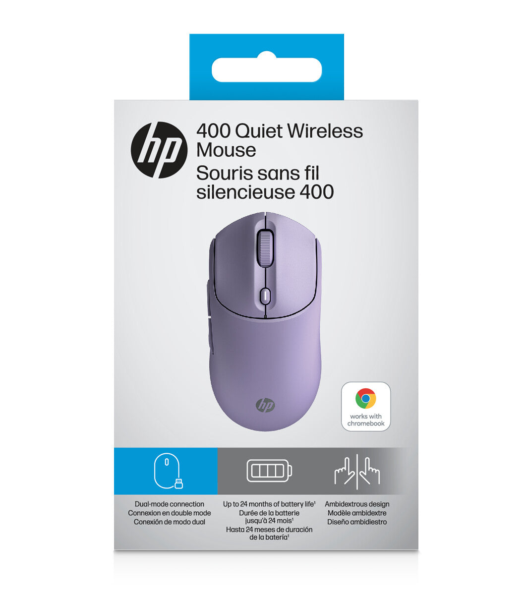 HP 400 Quiet Purple Wireless Mouse