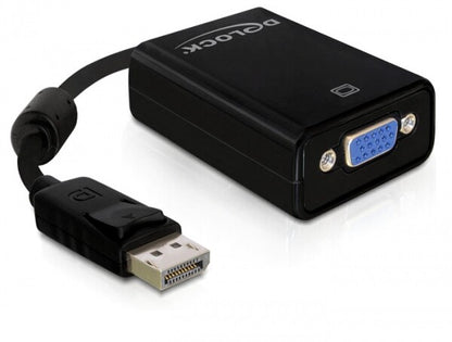 DeLOCK 61848 video cable adapter 0.125 m VGA (D-Sub) DisplayPort Black