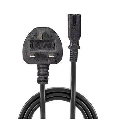 Lindy 2m UK 3 Pin Plug To IEC C7 Mains Power Cable, Black