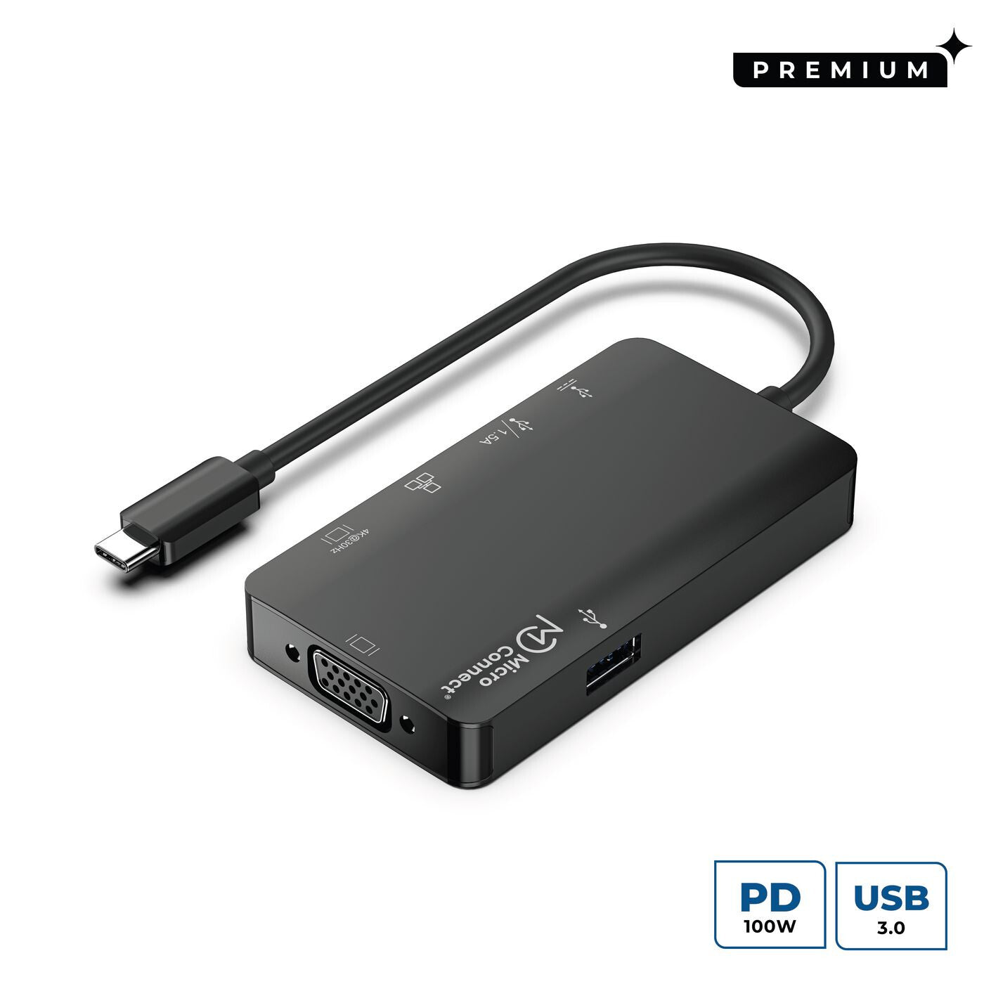 Microconnect USB3.1CCOM14 laptop dock/port replicator Wired USB 3.2 Gen 1 (3.1 Gen 1) Type-C Grey