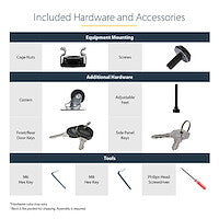 StarTech.com 4-Post 18U Server Rack Cabinet, Lockable 19" Data Rack Cabinet for Computer / AV / IT Equipment, Office / Home Network Rack with Casters & Adjustable Mounting Rails
