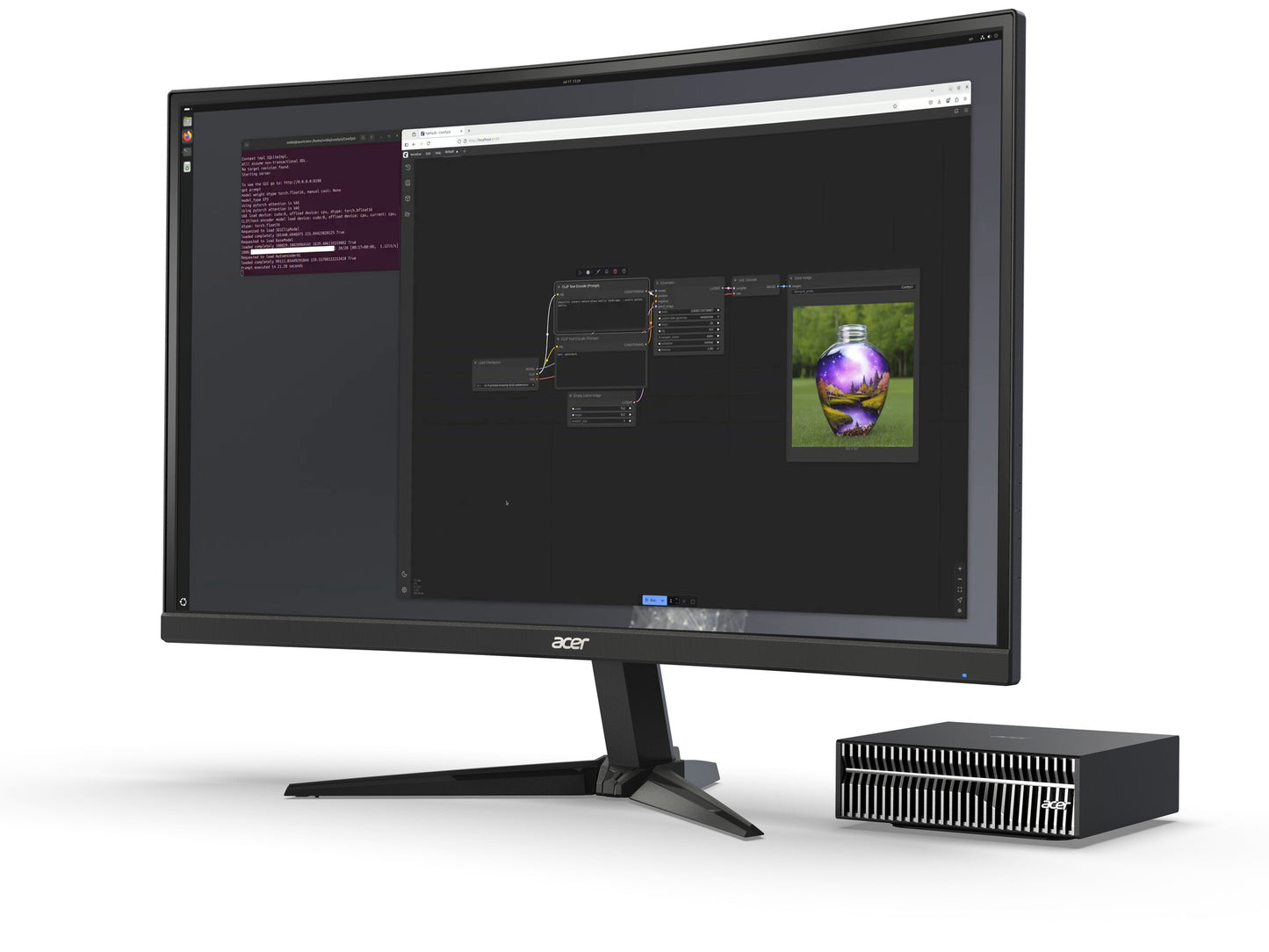 Acer Veriton VGN100 GB10 128 GB LPDDR5x-SDRAM 4 TB SSD DGX OS Mini PC Workstation Black, Grey