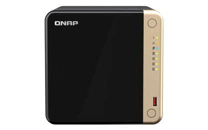 QNAP TS-464 NAS Tower Intel® Celeron® N5095 8 GB DDR4 24 TB HDD QNAP Turbo System Black, Gold