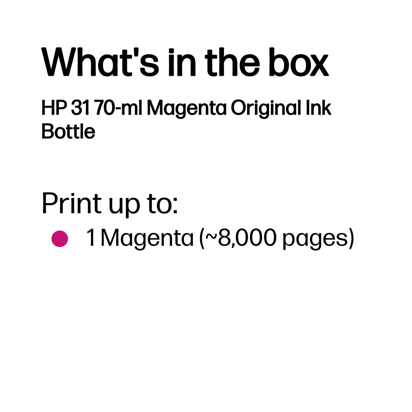 HP 31 70-ml Magenta Original Ink Bottle