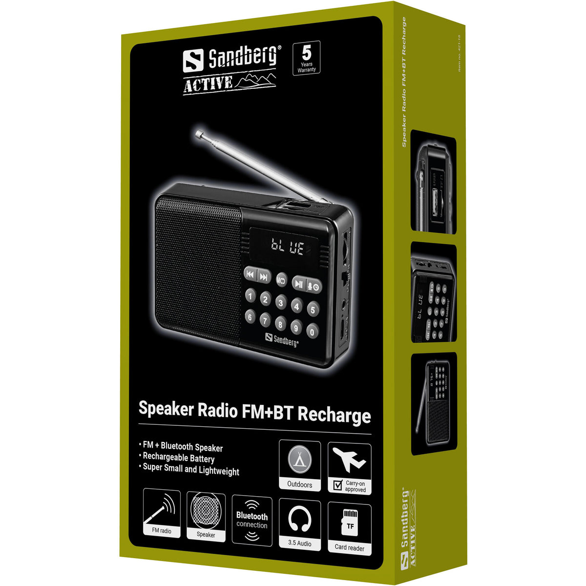 Sandberg Speaker Radio FM+BT Recharge