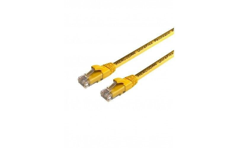 Mercodan UltraFlex Patchkabel KAT6 UTP, 15m, Gul, LSZH Halogenfri, AWG26, kobber, FLUKE testet networking cable Yellow Cat6 U/UTP (UTP) Round