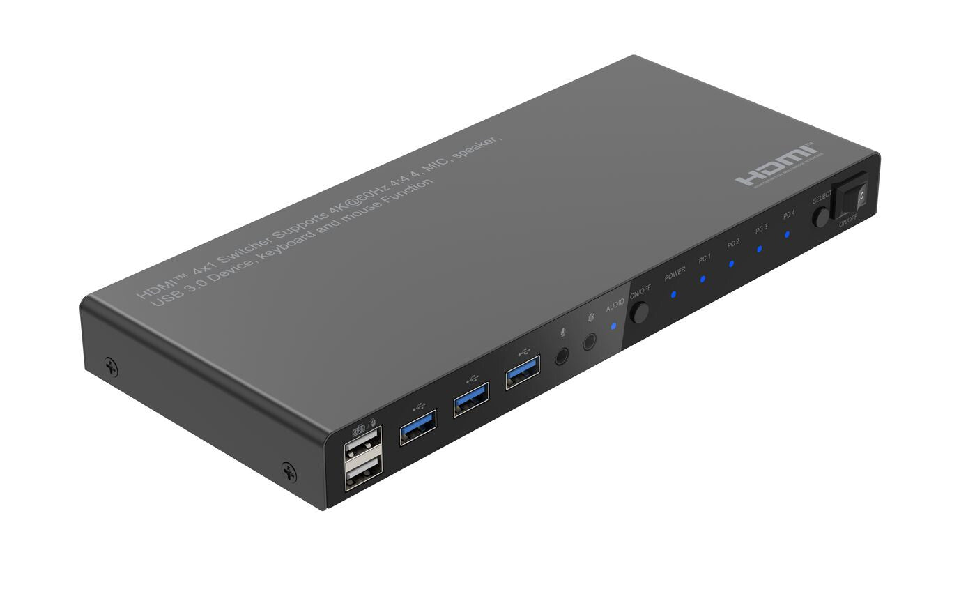 Microconnect MC-HDMIKVM0401-USB3-4K KVM switch Black