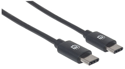 Manhattan USB-C to USB-C Cable, 2m, USB 2.0, 480 Mbps, 3A Fast Charging, Hi-Speed USB, Black, Lifetime Warranty, Equivalent to USB2CC2M