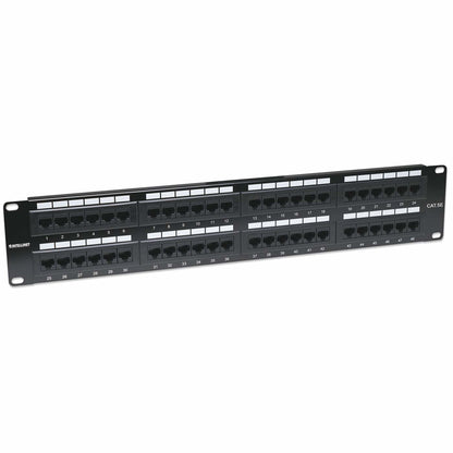 Intellinet Patch Panel, Cat5e, UTP, 48-Port, 2U, Black