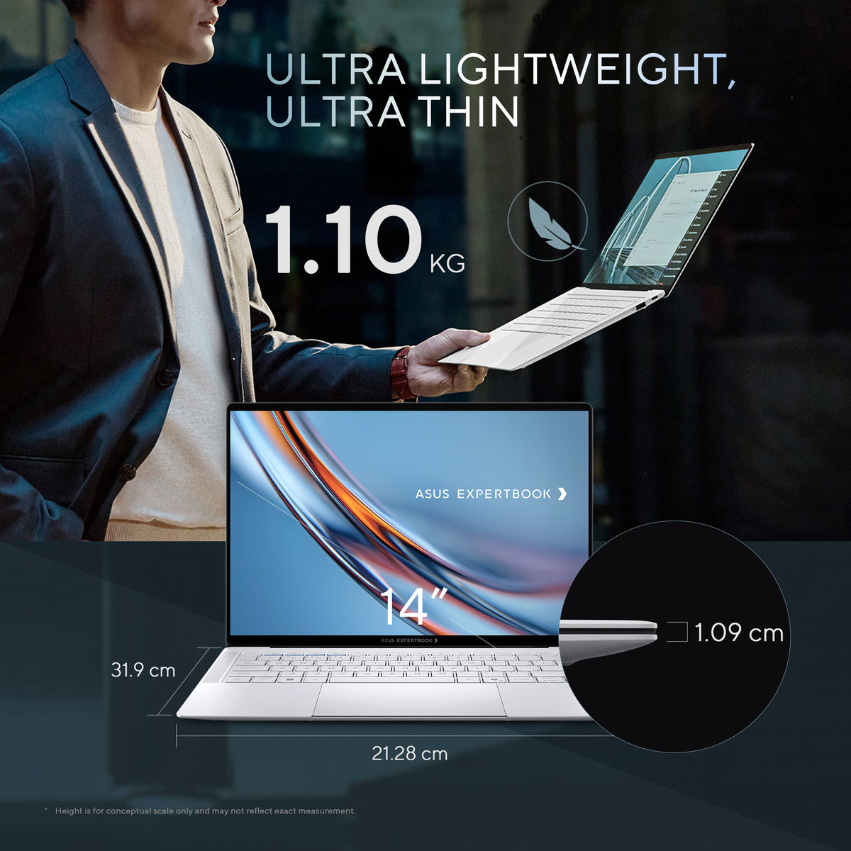 ASUS ExpertBook Ultra B9406CA-GX931X Copilot+ PC Intel Core Ultra X9 388H Laptop 35.6 cm (14") Touchscreen WQXGA+ 32 GB LPDDR5x-SDRAM 1 TB SSD Wi-Fi 7 (802.11be) Windows 11 Pro Grey QWERTY UK English