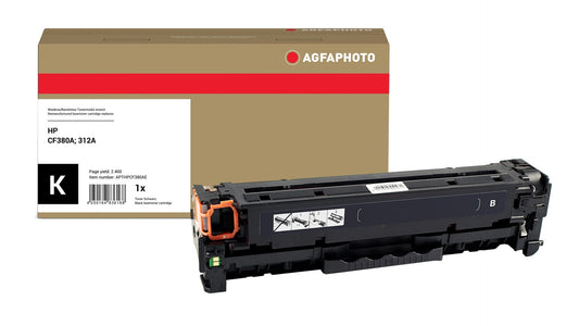 AgfaPhoto Compatible Toner Cartridge, Black, Replacement for HP CF380A, 312A, 2400 Pages