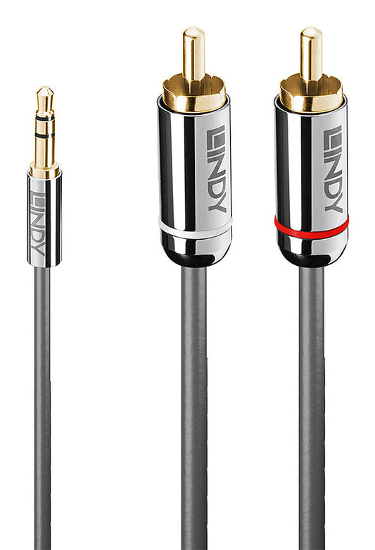 Lindy 1m 3.5mm to Phono Audio Cable, Cromo Line