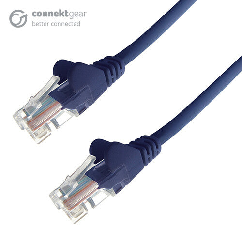 connektgear 1m RJ45 CAT5e UTP Stranded Flush Moulded Network Cable - 24AWG - Blue