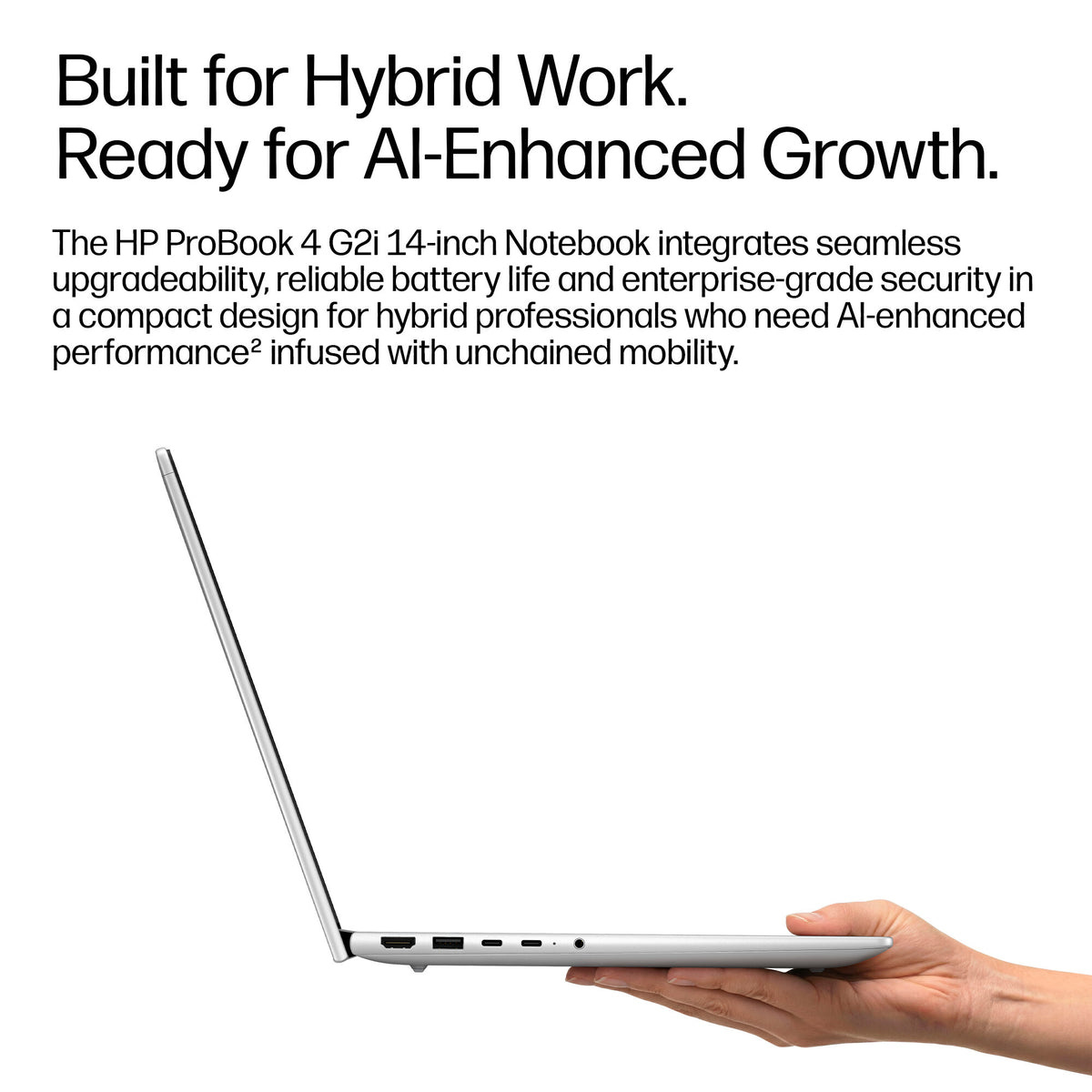HP ProBook 4 G2i 14 AI PC Intel Core 5 320 Laptop 35.6 cm (14") WUXGA 16 GB DDR5-SDRAM 512 GB SSD Wi-Fi 6E (802.11ax) Windows 11 Pro Silver