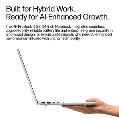 HP ProBook 4 G2i 14 AI PC Intel Core 5 320 Laptop 35.6 cm (14") WUXGA 16 GB DDR5-SDRAM 512 GB SSD Wi-Fi 6E (802.11ax) Windows 11 Pro Silver