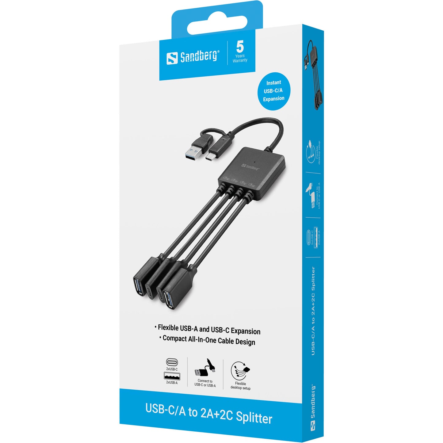Sandberg USB-C/A to 2A+2C Splitter