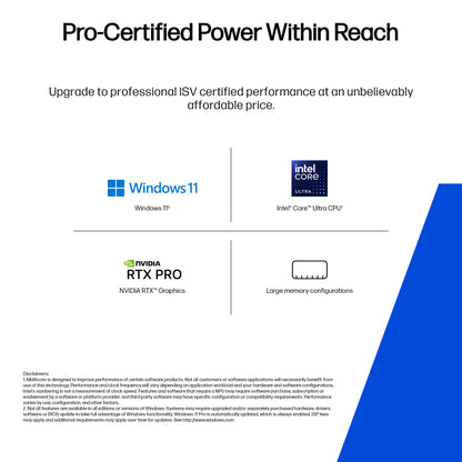 HP Zbook X G1i Data Science Intel Core Ultra 7 255H Mobile workstation 40.6 cm (16") WUXGA 32 GB DDR5-SDRAM 1 TB SSD NVIDIA RTX PRO 2000 Blackwell Wi-Fi 7 (802.11be) Windows 11 Pro AI Workstation, AI PC Silver