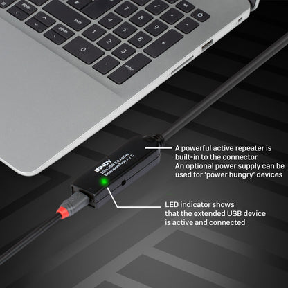 Lindy 10m USB 3.0 Active Extension Type A to C