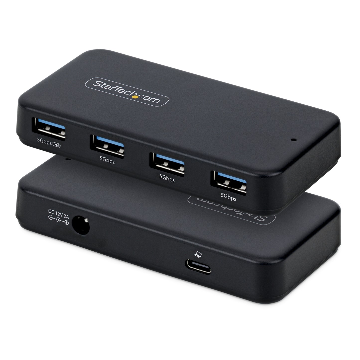 StarTech.com 4-Port USB-A Hub, 5Gbps, Self-Powered, 2-in-1 USB-C and USB-A Host Cable, 1x BC 1.2 Charging Port, 24W Power Adapter Included, MacBook and Windows