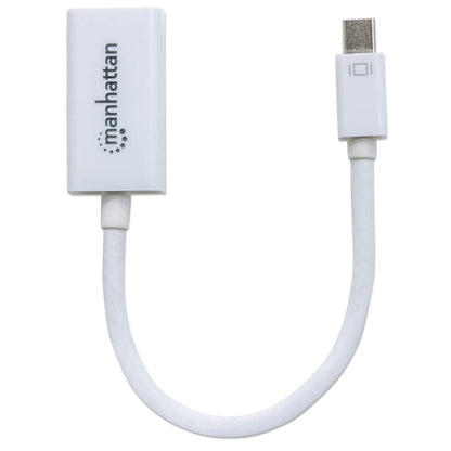 Manhattan Mini DisplayPort 1.2 to HDMI Adapter Cable, 1080p@60Hz, 17cm, Male to Female, White, Lifetime Warranty, Blister