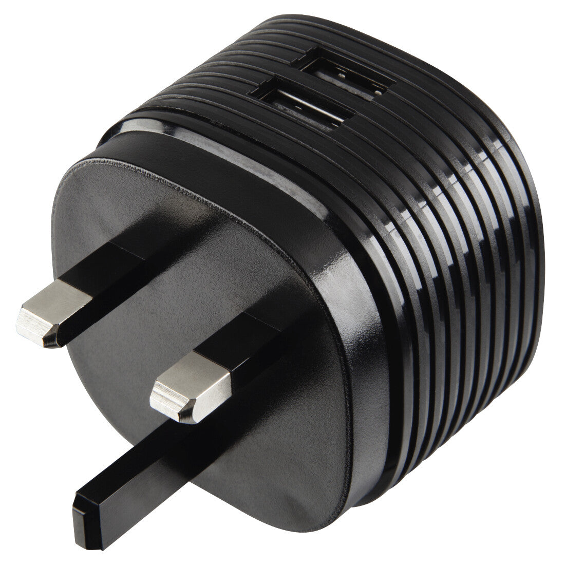 Hama Dual Charger, 2x USB, 2.4A with UK plug, black