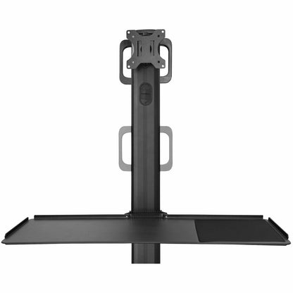 StarTech.com Mobile Workstation Cart with Monitor Mount, CPU/PC Holder, Keyboard Tray - Ergonomic Height Adjustable Desktop Computer Cart - Rolling Mobile Standing Workstation on Wheels