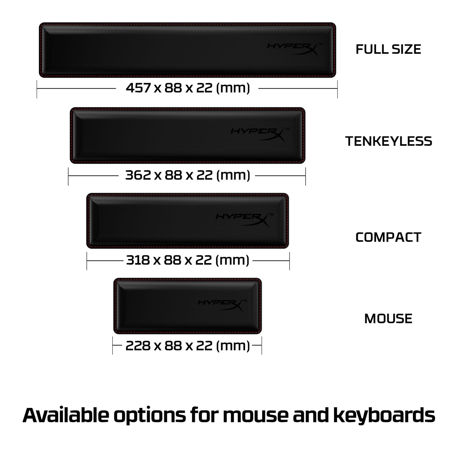 HyperX Wrist Rest - Keyboard - Full Size