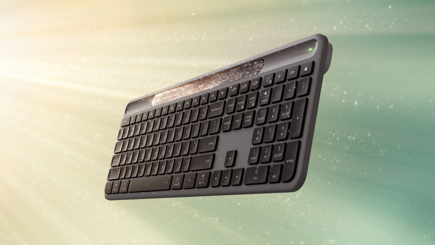 Logitech Signature Slim Solar+ K980 keyboard Universal RF Wireless + Bluetooth QWERTY UK English Graphite