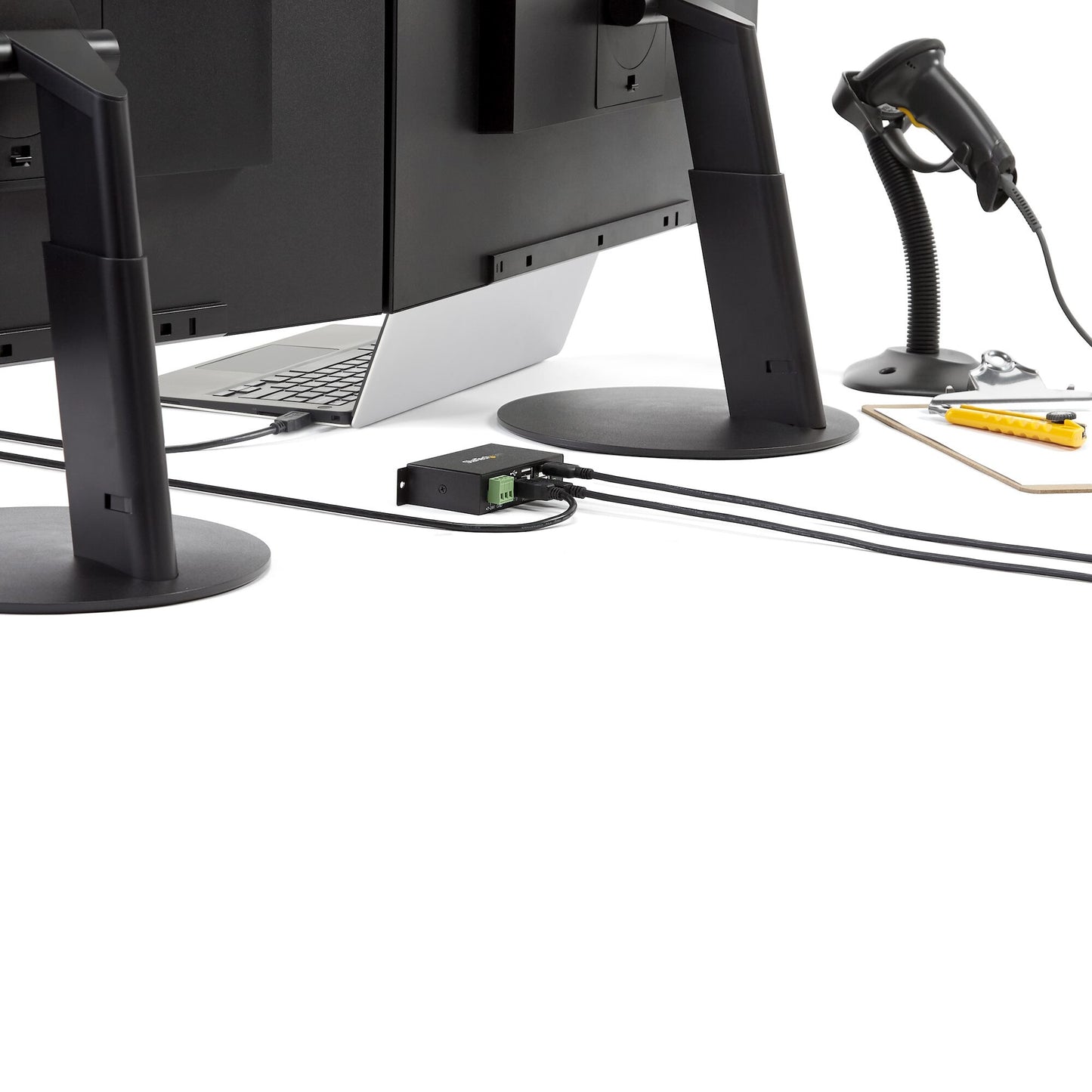 StarTech.com 4-Port USB 2.0 Hub - Metal Industrial USB-A Hub - Din Rail, Wall or Desk Mountable USB Data Hub - TAA Compliant USB Expander Hub