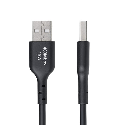 StarTech.com 1ft (30cm) USB-A to USB-C Charging Cable, Charge & Sync, 3A, USB 2.0, TPE Jacket - Black USB Charging Cord