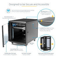 StarTech.com 4-Post 15U Server Rack Cabinet, Lockable 19" Data Rack Cabinet for Computer / AV / IT Equipment, Office / Home Network Rack with Casters & Adjustable Mounting Rails