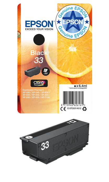 Epson Oranges 33 Claria Premium Single Black Ink