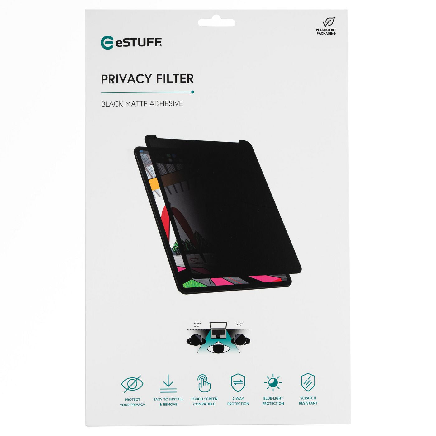 eSTUFF GLBW14317216 display privacy filter 36.6 cm (14.4") Laptop Frameless display privacy filter