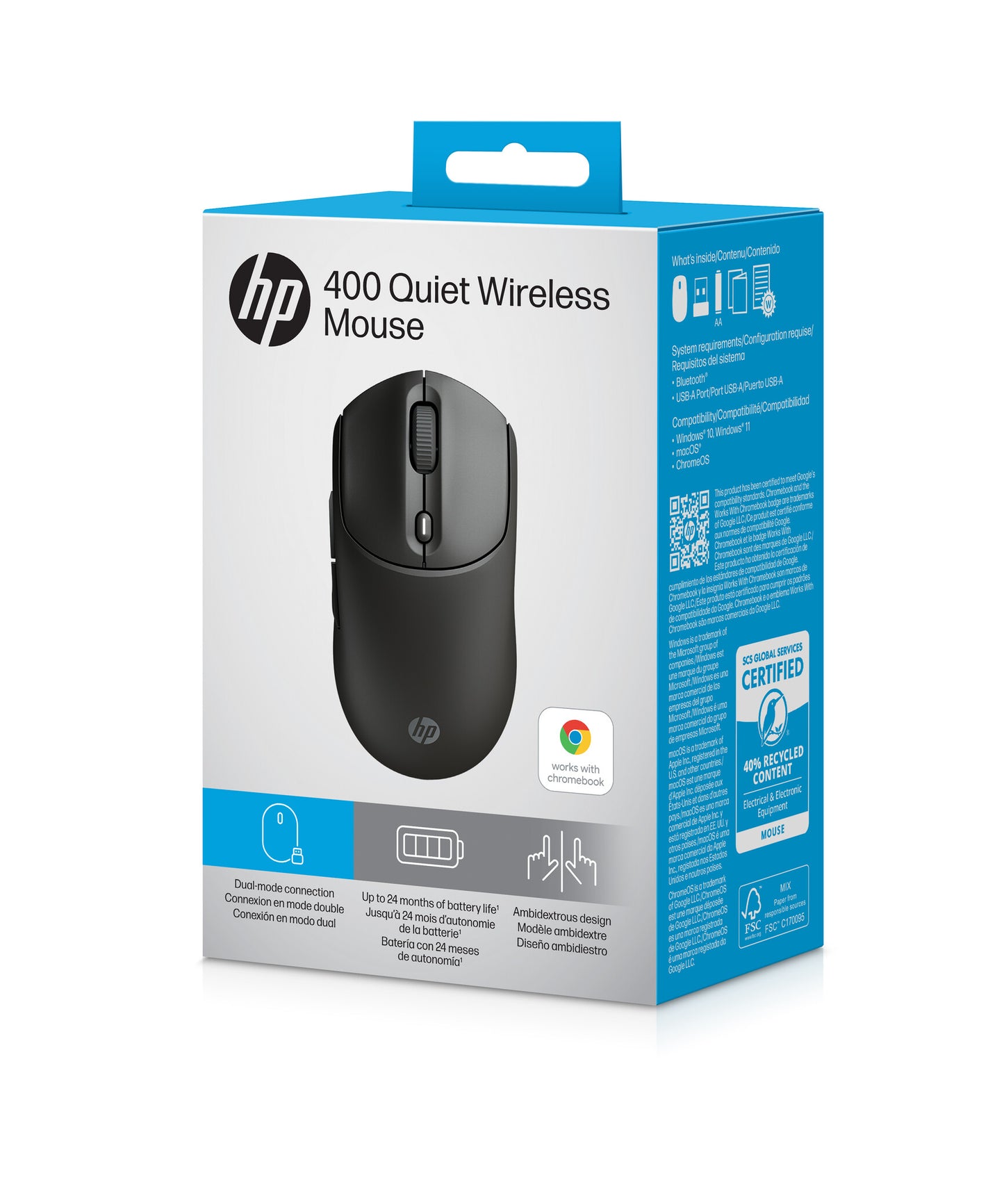 HP 400 Quiet Black Wireless Mouse