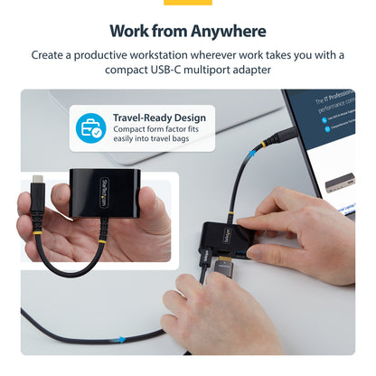 StarTech.com USB-C to HDMI Multiport Adapter with 140W PD Charging, 4K 60Hz HDMI, USB 5Gbps Hub, Mini Dock For MacBook / Dell / Thinkpad / HP / iPad / Tablets