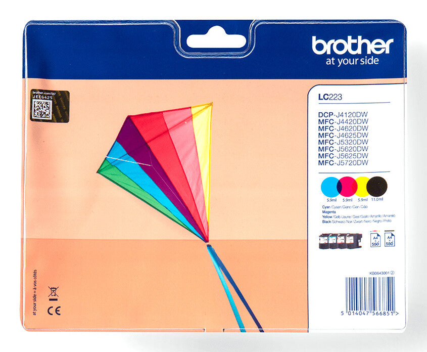 Brother LC223VALBPDR ink cartridge 4 pc(s) Original Black, Cyan, Magenta, Yellow