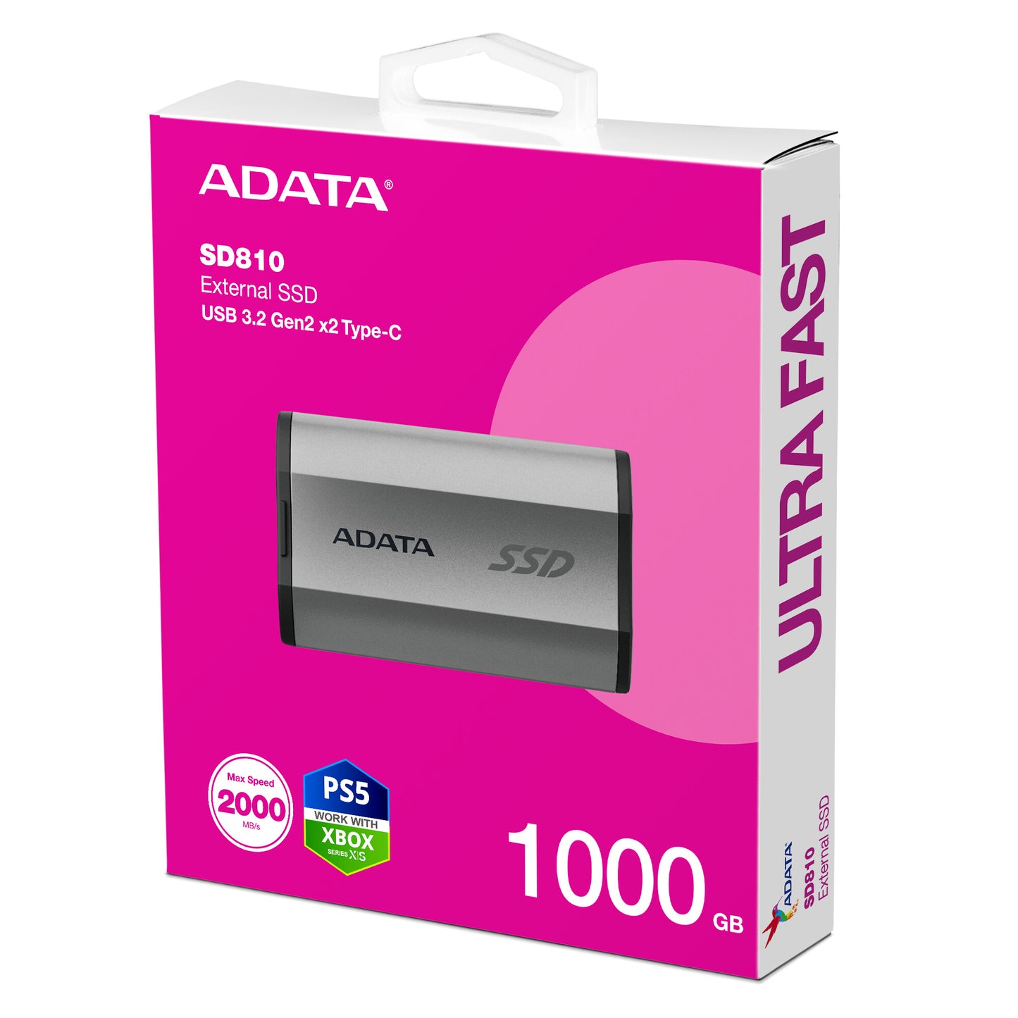 ADATA SD810 1 TB USB Type-C USB 3.2 Gen 2x2 Black, Silver