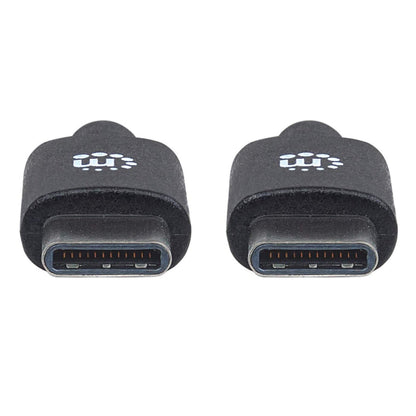 Manhattan USB-C to USB-C Cable, 1m, USB 2.0, 480 Mbps, 3A Fast Charging, Hi-Speed USB, Black, Lifetime Warranty, Equivalent to USB2CC1M
