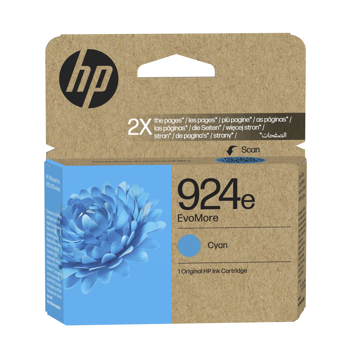 HP 924e EvoMore Cyan Original Ink Cartridge