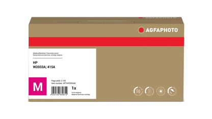 AgfaPhoto Compatible Toner Cartridge, Magenta, Replacement for HP W2033A, 415A, 2100 Pages
