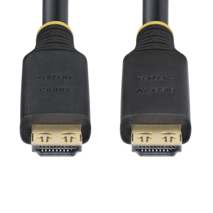 StarTech.com 15m (50ft) Active High Speed HDMI Cable with Gripping Connectors, 4K 60Hz/1440p 144Hz, HDR10/HDCP 2.2/ARC, 18Gbps, UHD HDMI Cord for TV/Monitor/Display, TPE Jacket