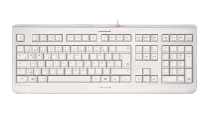 CHERRY KC 1068 Corded Sealed Keyboard, Pale Grey, USB (QWERTY - UK)