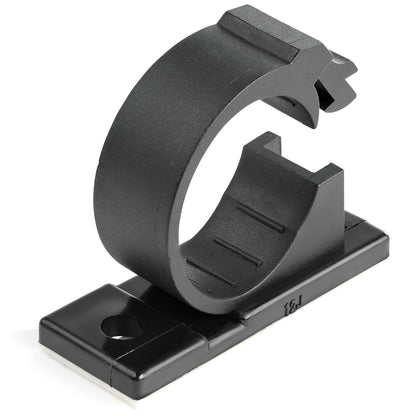 StarTech.com 100 Adhesive Cable Management Clips Black - Network/Ethernet/Office Desk/Computer Cord Organizer - Sticky Cable/Wire Holders - Nylon Self Adhesive Clamp UL/94V-2 Fire Rated