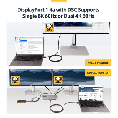 StarTech.com 6.6ft (2m) Active Thunderbolt 4 Cable, 40Gbps, 100W Power Delivery, 4K/8K Video, Intel-Certified Thunderbolt Cable - Compatible w/ USB4/Thunderbolt 4/ USB 3.2/ USB Type-C/DisplayPort/Thunderbolt 3