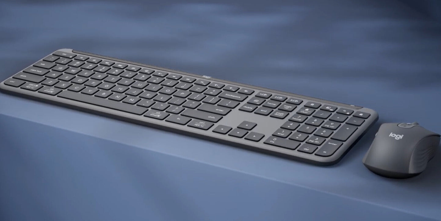 Logitech Signature Slim MK950 for Business keyboard Mouse included Office RF Wireless + Bluetooth QWERTY UK English Graphite