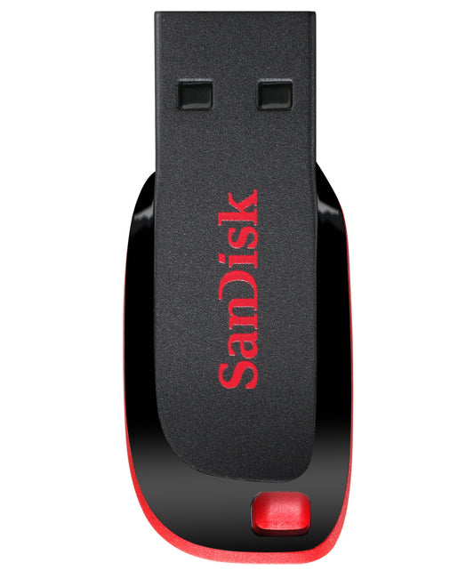 SanDisk Cruzer Blade USB flash drive, 16GB, USB 2.0, black and red