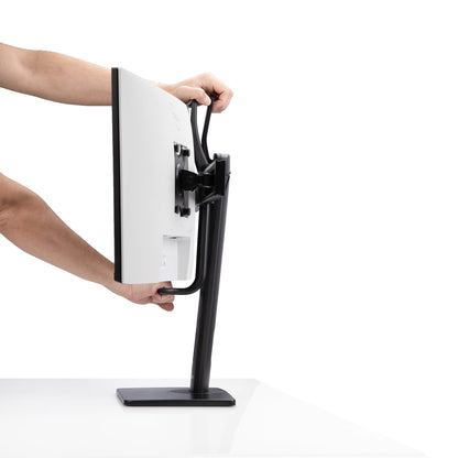 StarTech.com Crossbar Dual Monitor Desk Stand For Double 27-inch Screens, VESA Mount 75x75/100x100, Toolless Height Adjustment, Up To 13.2lb (6kg) Per Display