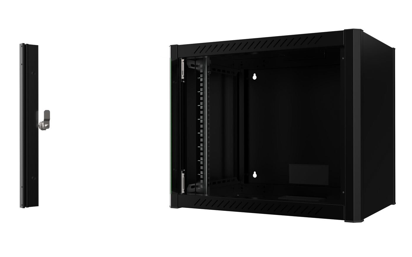 Lanview RWM09U45BL rack cabinet 9U Wall mounted rack Black