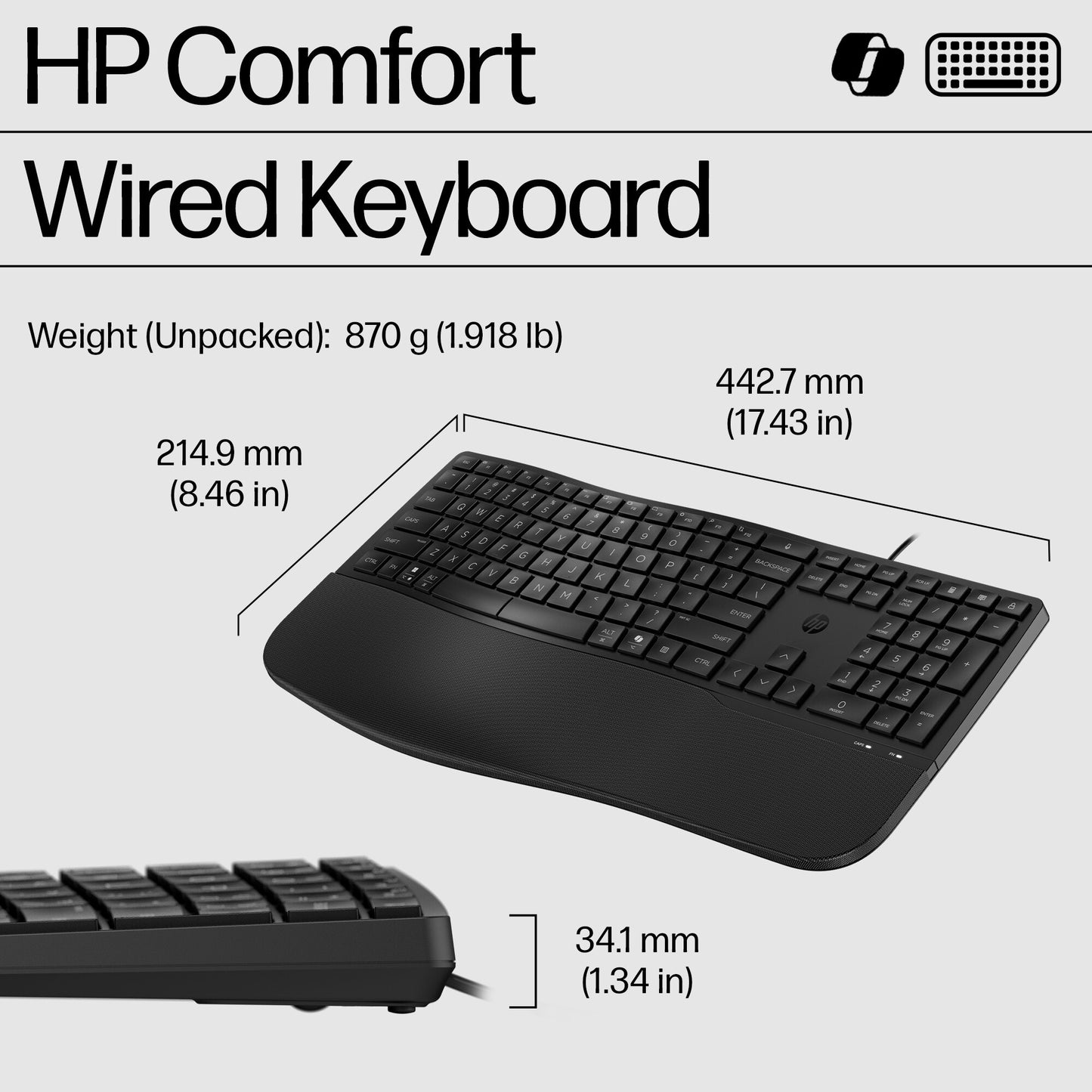 HP 485 Comfort Wired Keyboard